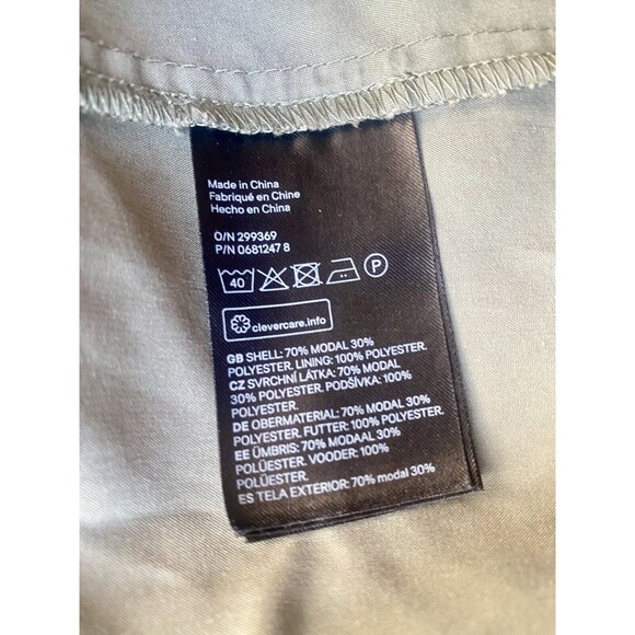 H&M Divided Women’s Dark Sage Green Belted Long Trench Size Small - Picture 15 of 15